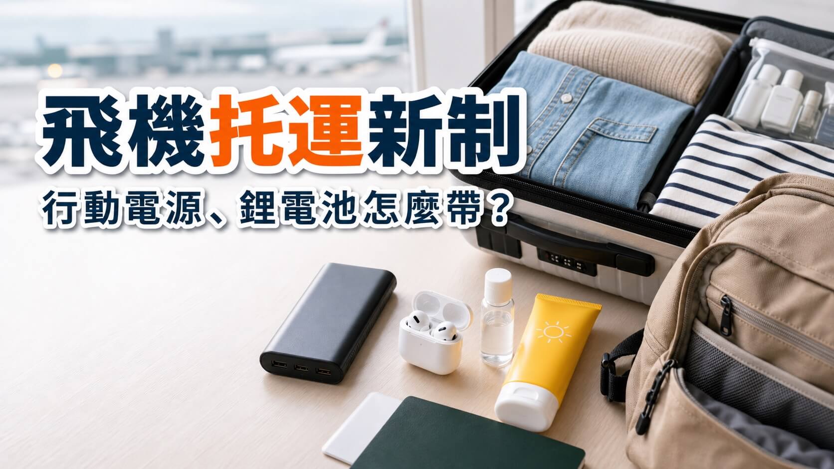2026飛機托運新制：行動電源、鋰電池、液體能不能帶上飛機？ - 發票怪獸